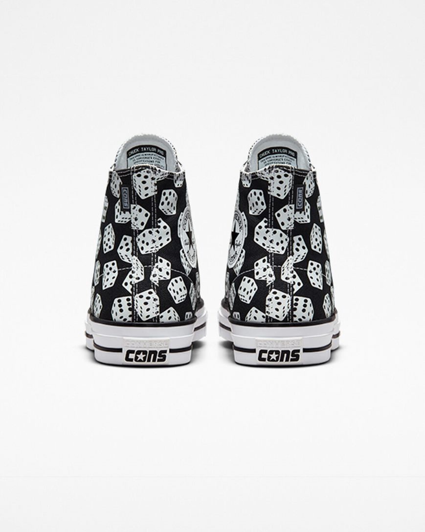 Pánské Skate Boty Converse Chuck Taylor All Star Pro Dice Černé Bílé | CZ EQOV71